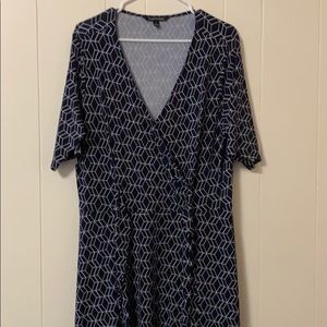 Navy blue geometric pattern dress